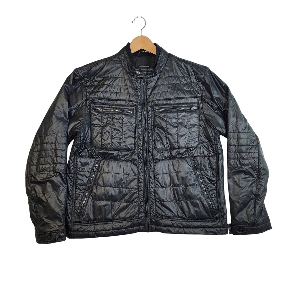 The North Face Mack Moto Quilted Zip-Up Jacket Black Size XL